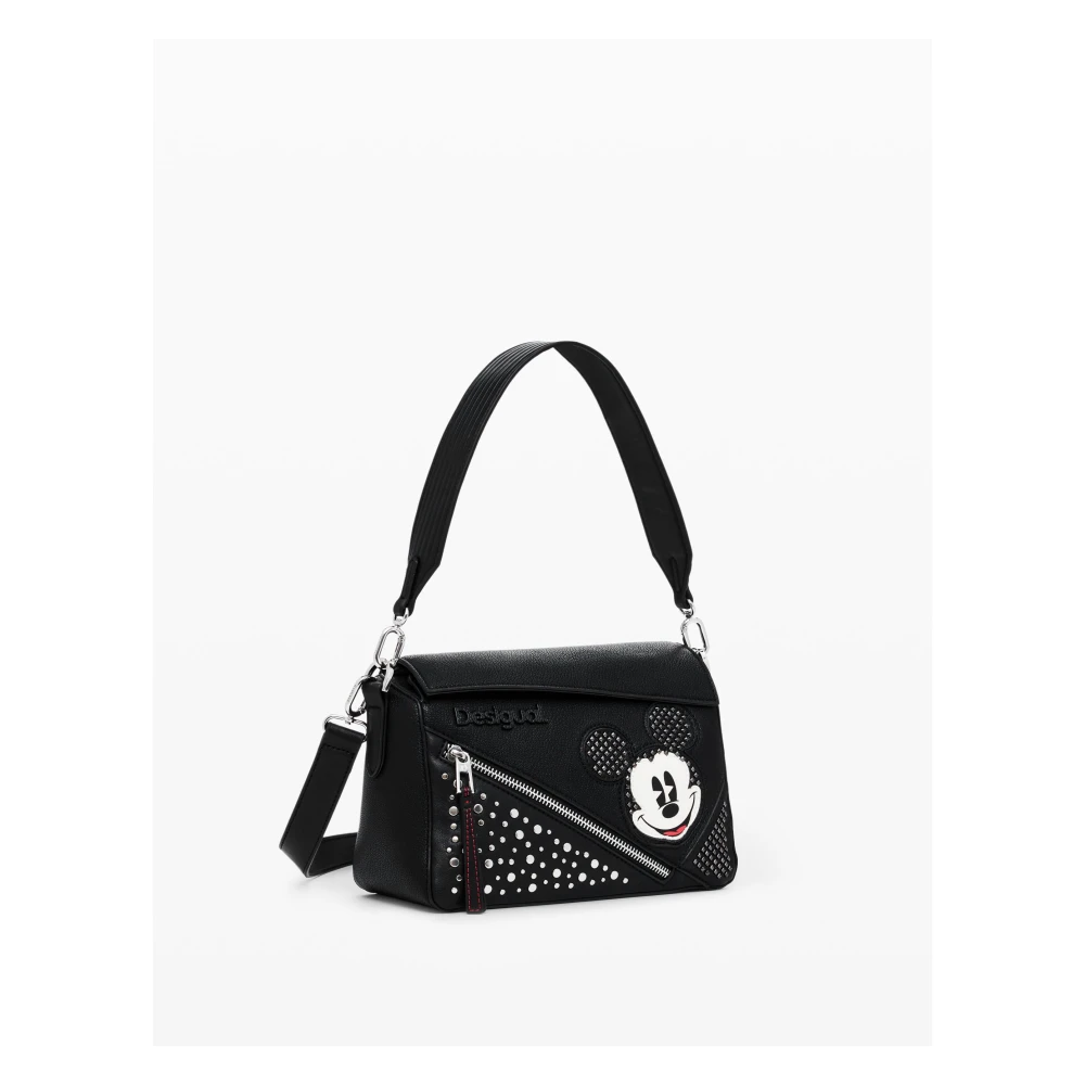 Desigual Zwarte Schoudertas Met Rits Black Dames