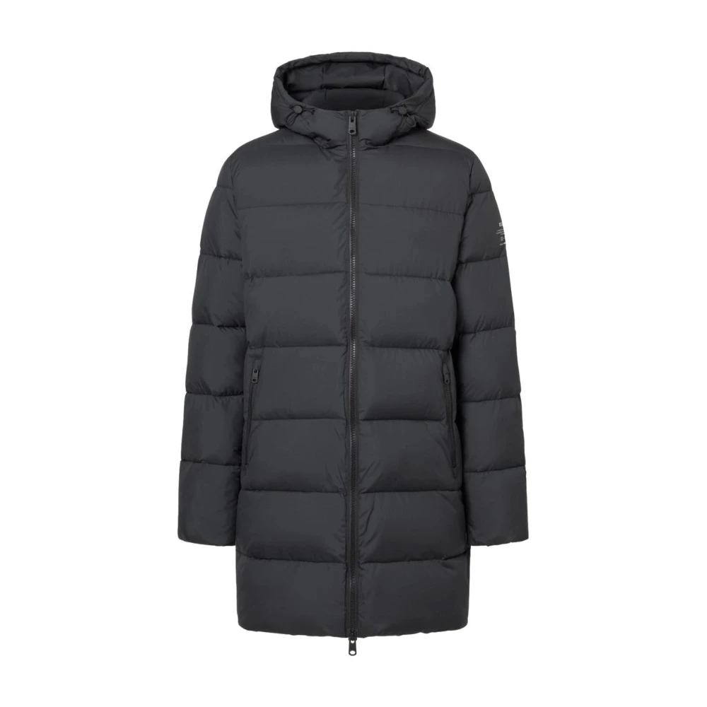 Ecoalf Men's Gray Parkas, S, Short Vintage Anthracite Down Jacket