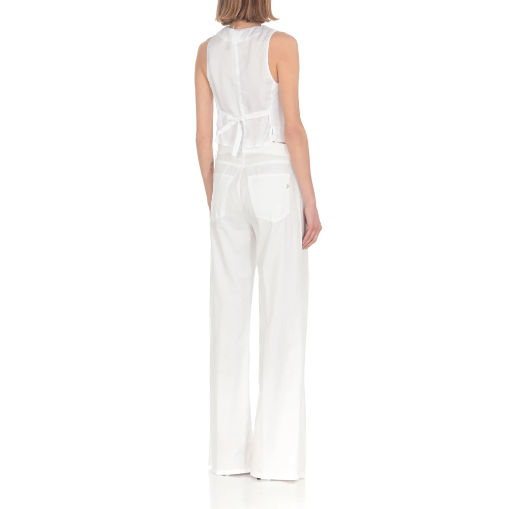Dondup Wide Trousers White Dames