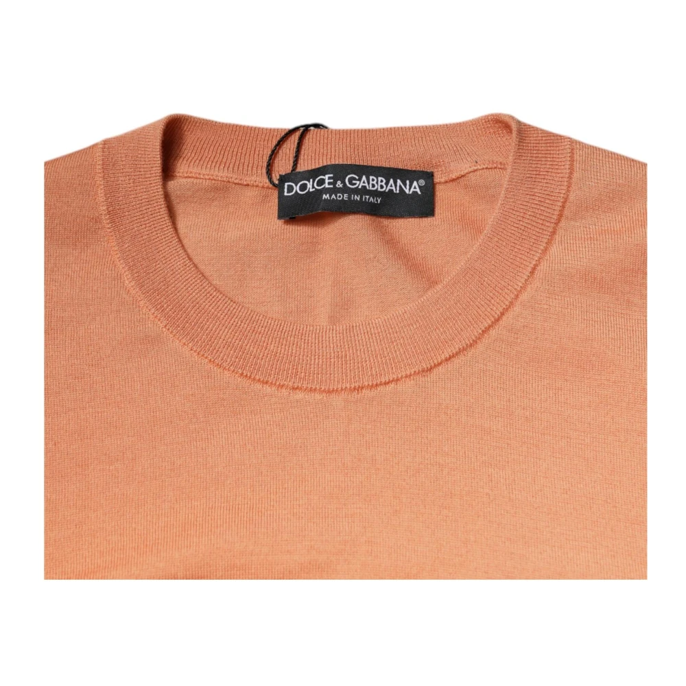 Dolce & Gabbana Beige Wol Crewneck Sweater Beige Heren