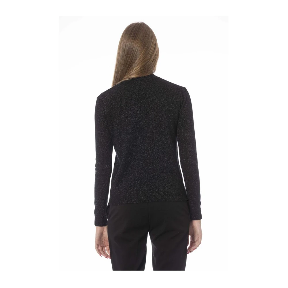 Baldinini Geribbelde coltrui Black Dames
