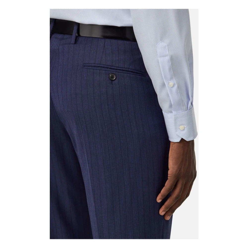 Boggi Milano Ultimate Non-Iron Gestreept Overhemd van Katoen Blue Heren