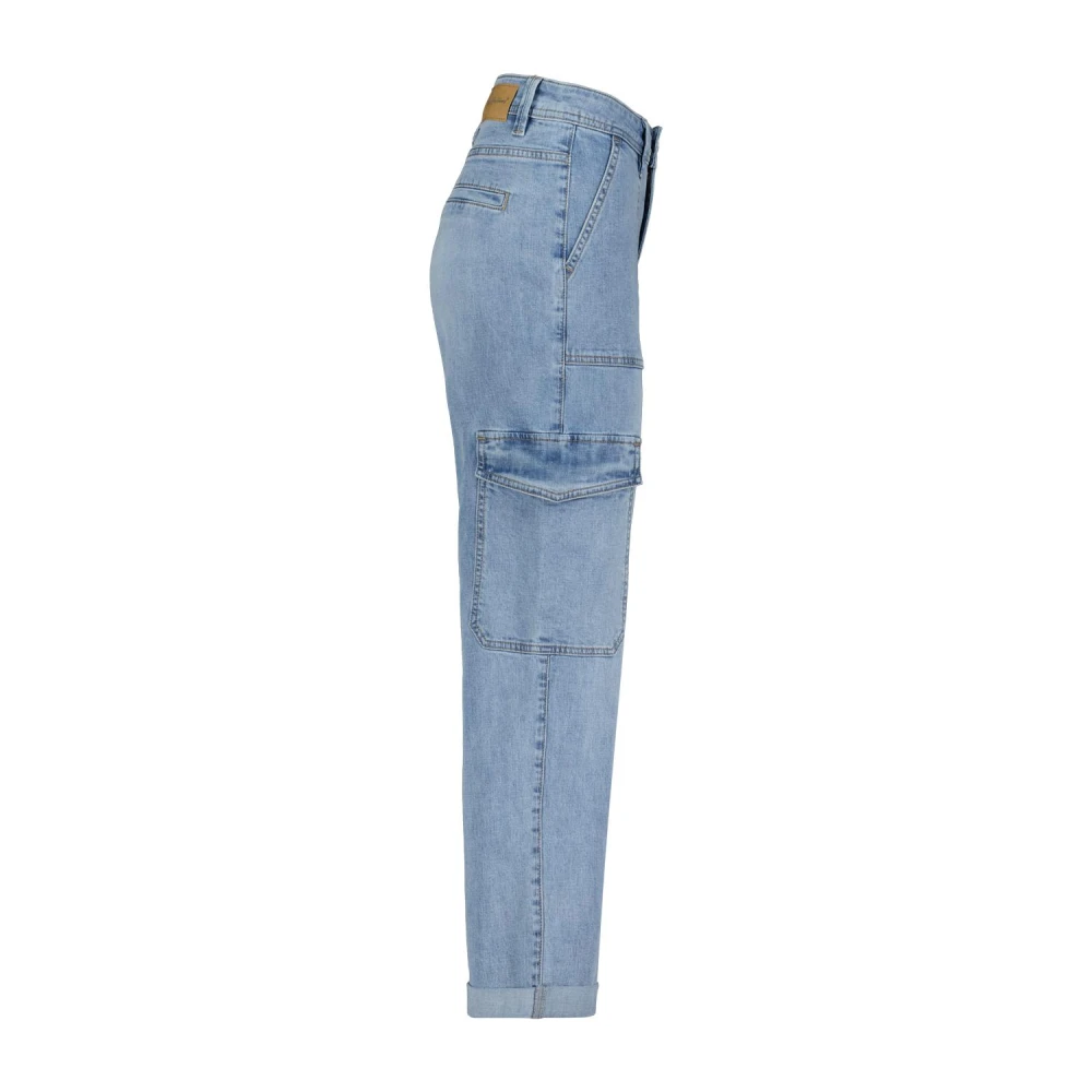 Red Button Cargo Denim Midstone Broek Blue Dames