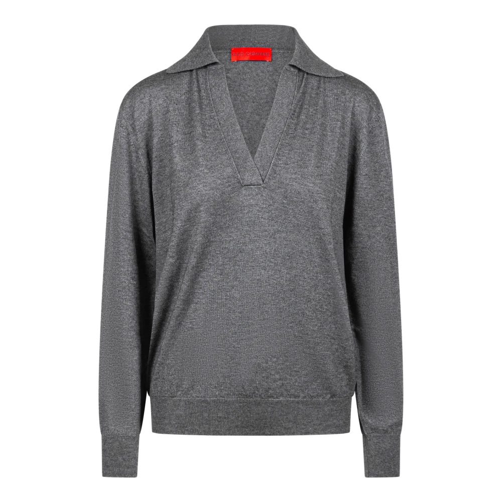 Wild Cashmere Grijze Cashmere Trui Gray Dames
