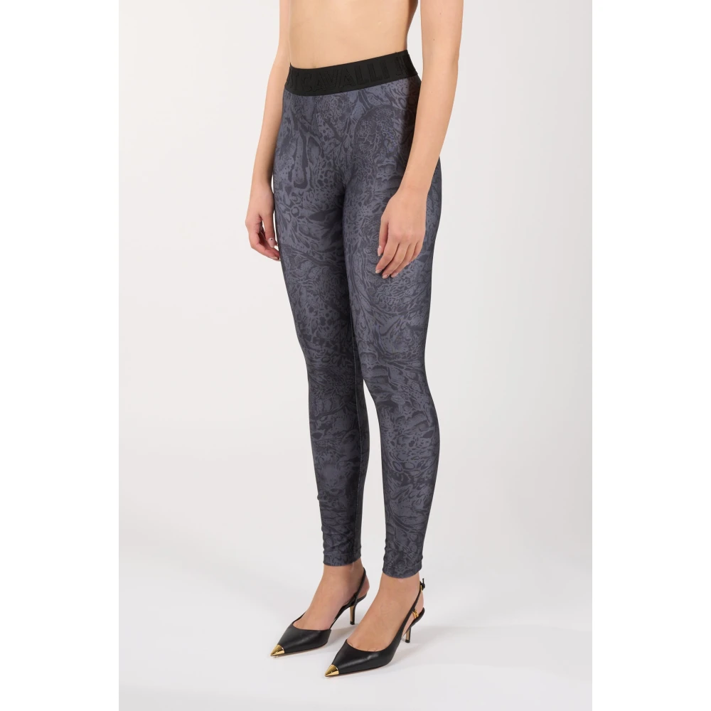 Just Cavalli Gedrukte Lycra Leggings Gray Dames