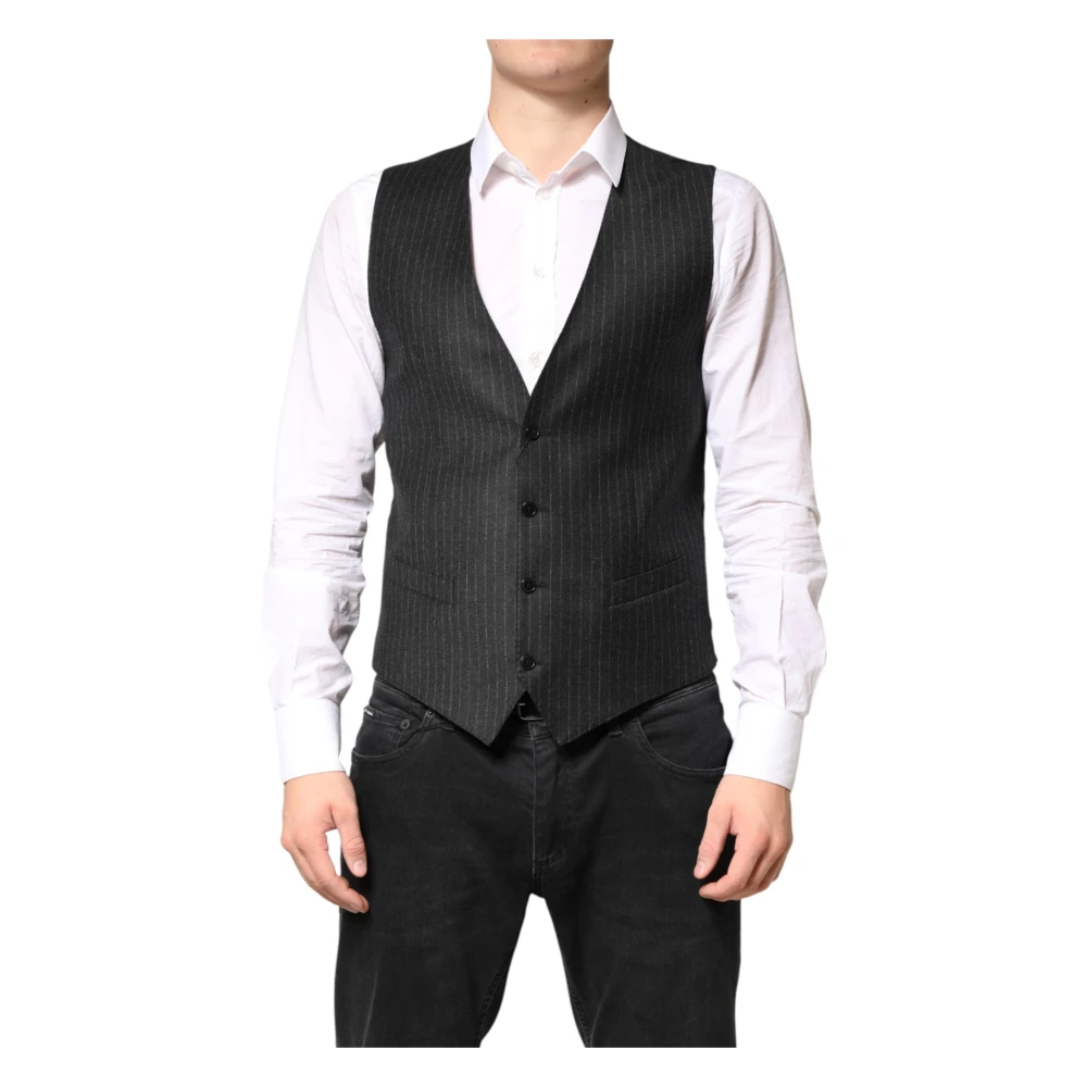 Dolce & Gabbana Men's Black Vest - Waistcoats - M - Suits