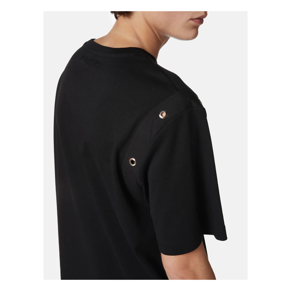 Iceberg Zwart regular fit T-shirt van interlock stof Black Heren