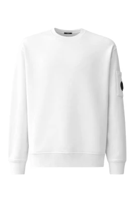 Cotton Diagonal Fleece Crewneck Lens Sweatshirt
