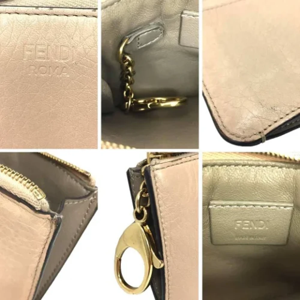 Fendi Vintage Pre-owned Leather wallets Beige Dames