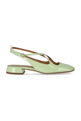 Pastellgrön Lackläder Slingback Pump
