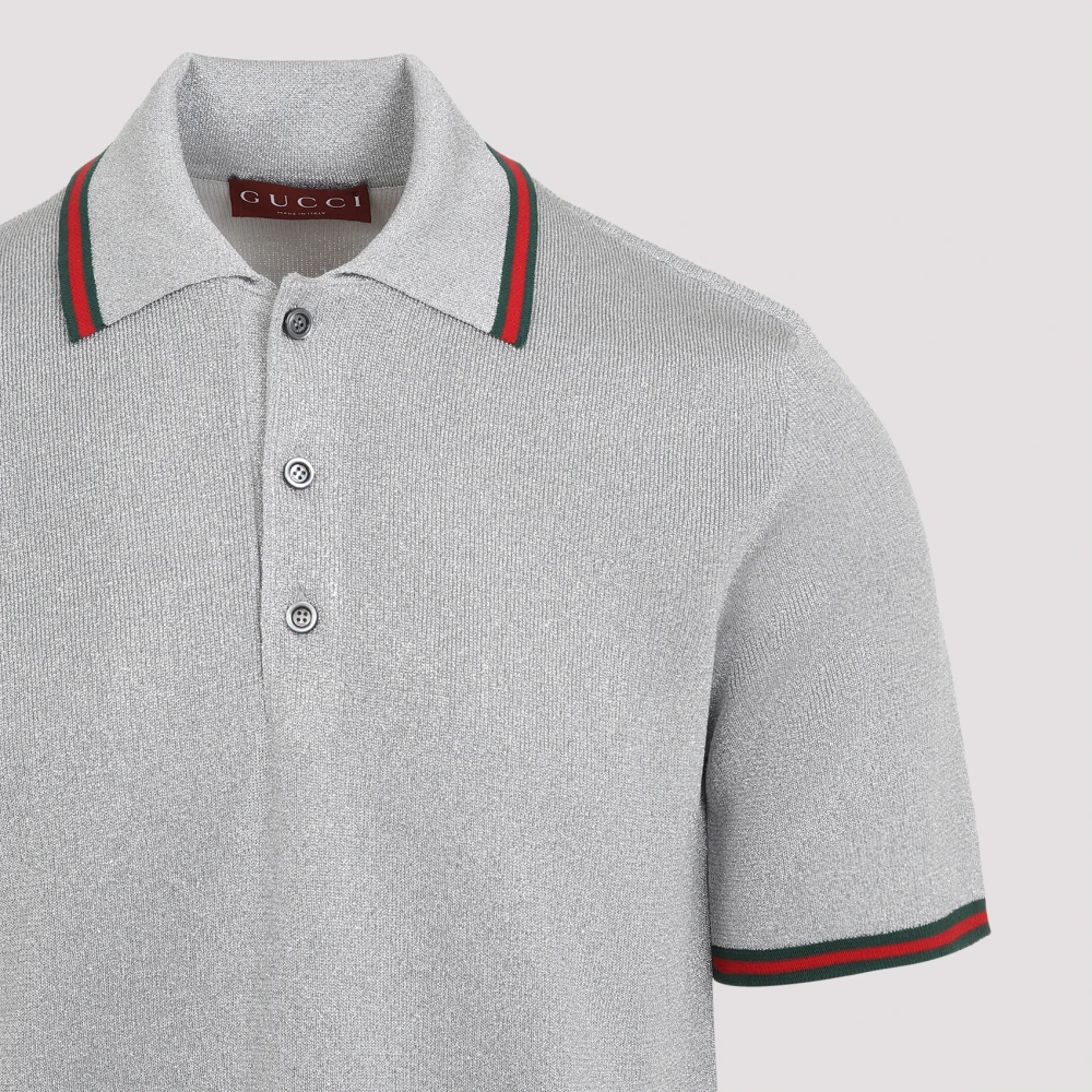 Gucci Metallic T-Shirt Gray Heren