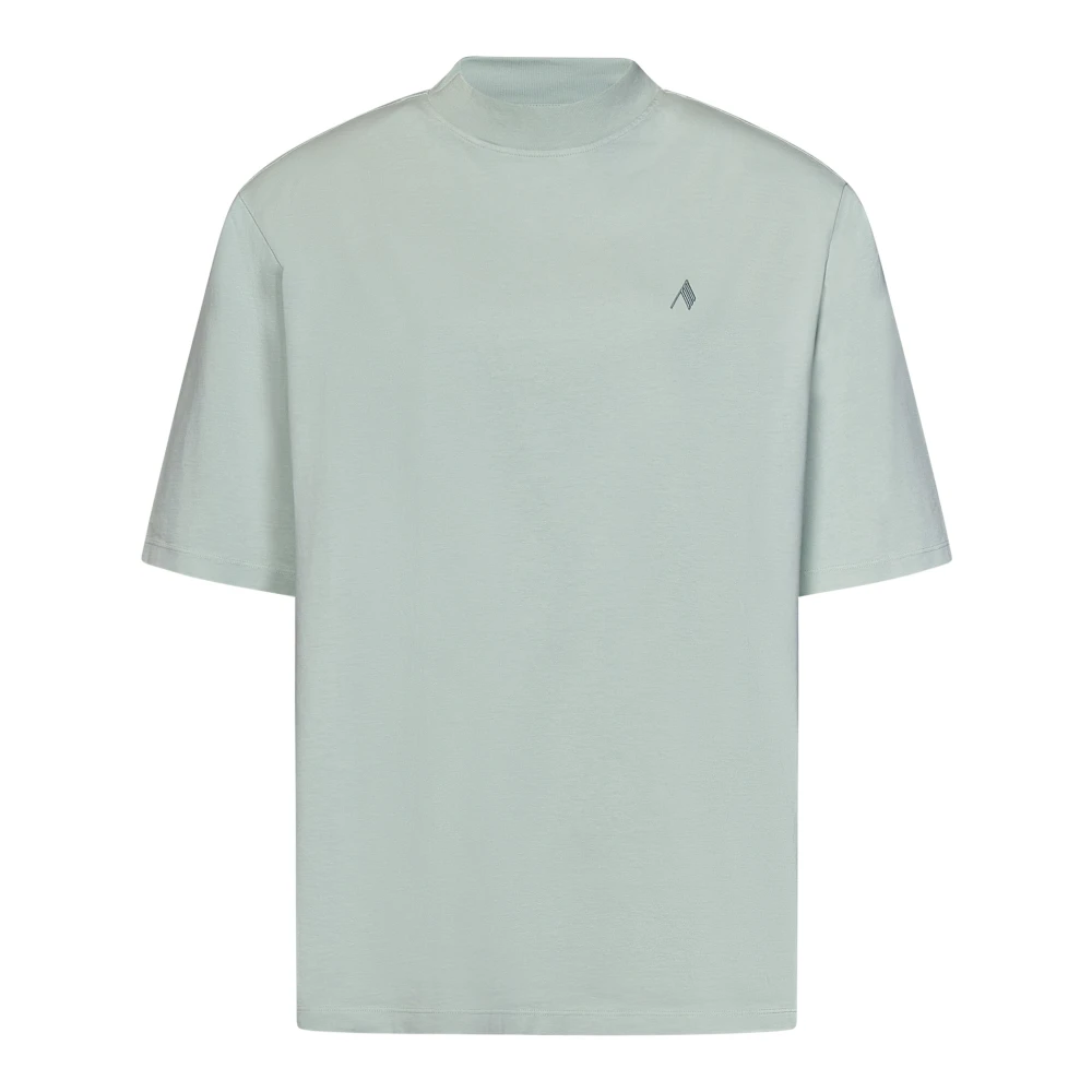The Attico Groene Geribbelde T-shirt met Schoudervullingen Green Dames