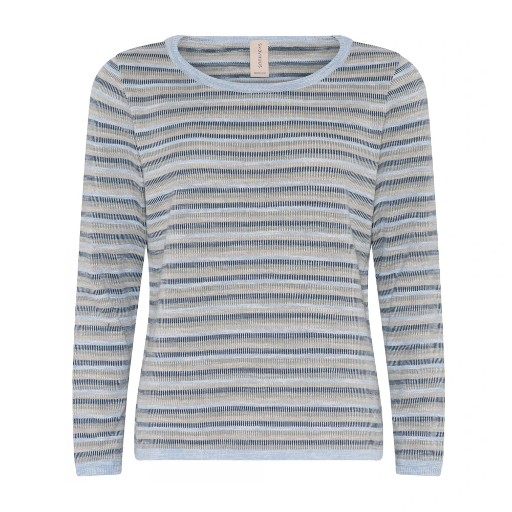 Skovhuus Gestreepte O-Hals Blouse Lichtblauw Multicolor Dames