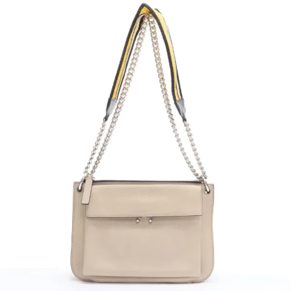 Marni Pre-owned Leather shoulder-bags Beige Dames