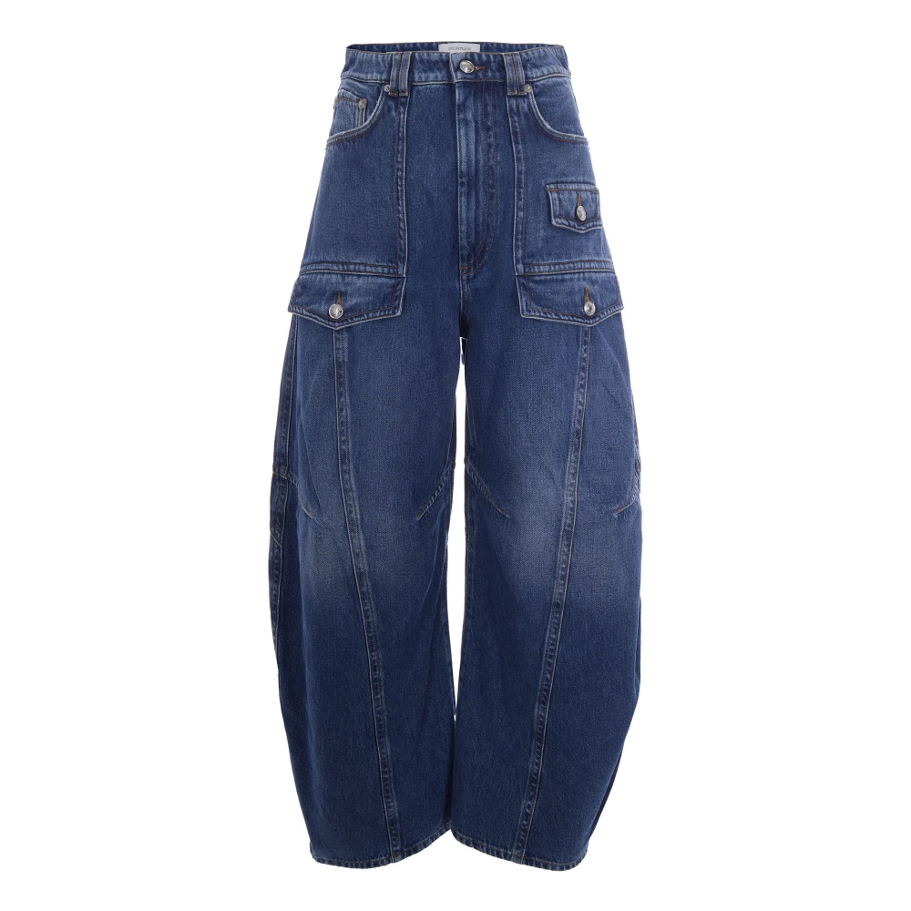 Sportmax Women's Blue Violino Utility Barrel Leg Jeans - Loose Fit Jeans - W26 - Jeans