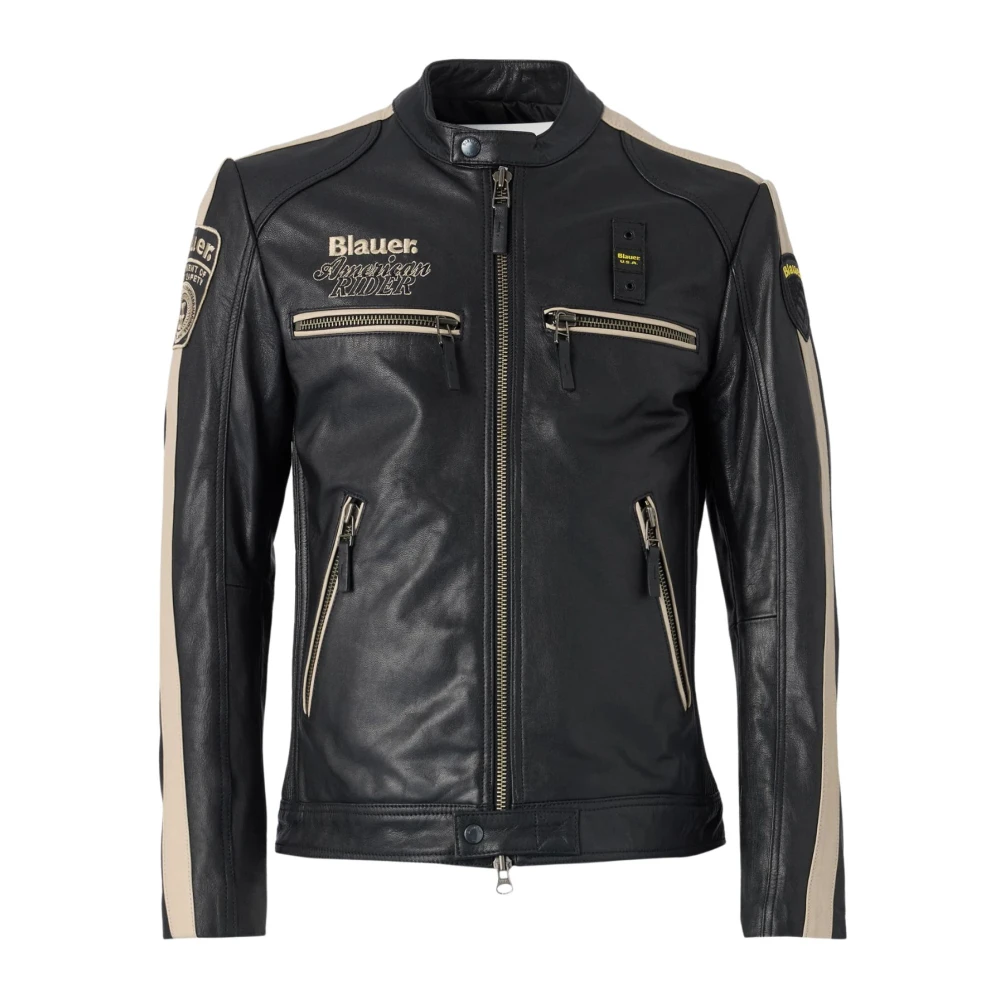 Blauer Uomo Nero - Garner Leather Jacket - Jackets - L