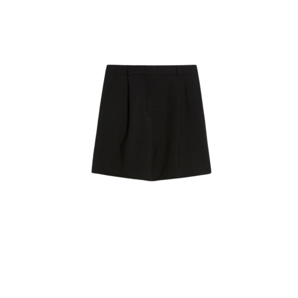 Max Mara Weekend Wijde Zwarte Wollen Broek Black Dames