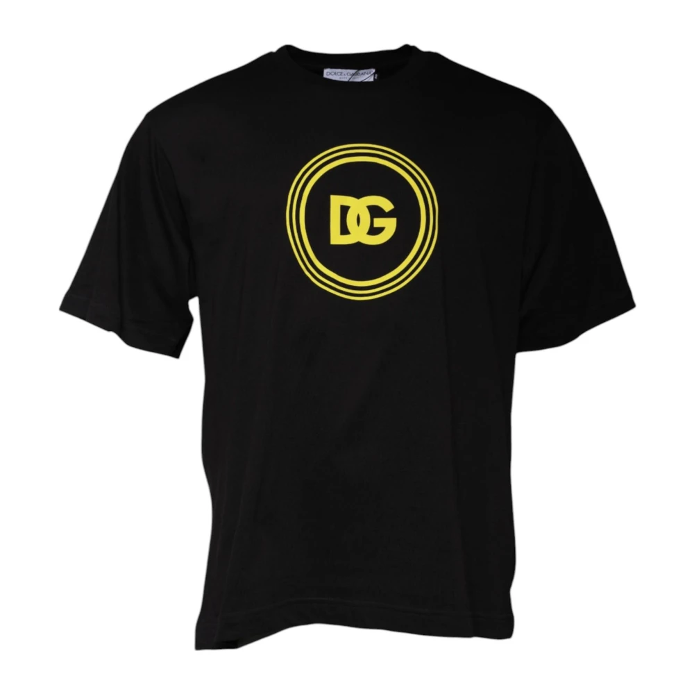 Dolce & Gabbana Black Logo Print Cotton Crew Neck T-shirt - IT46 | S - Image 2