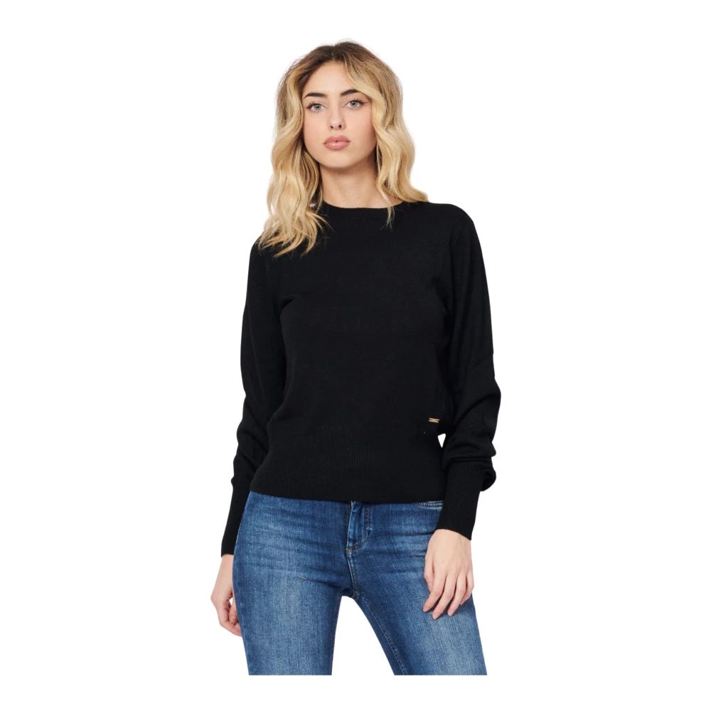Armani Exchange Women's Black Round-Neck Knitwear, Xs, Round-Neck Knitwear