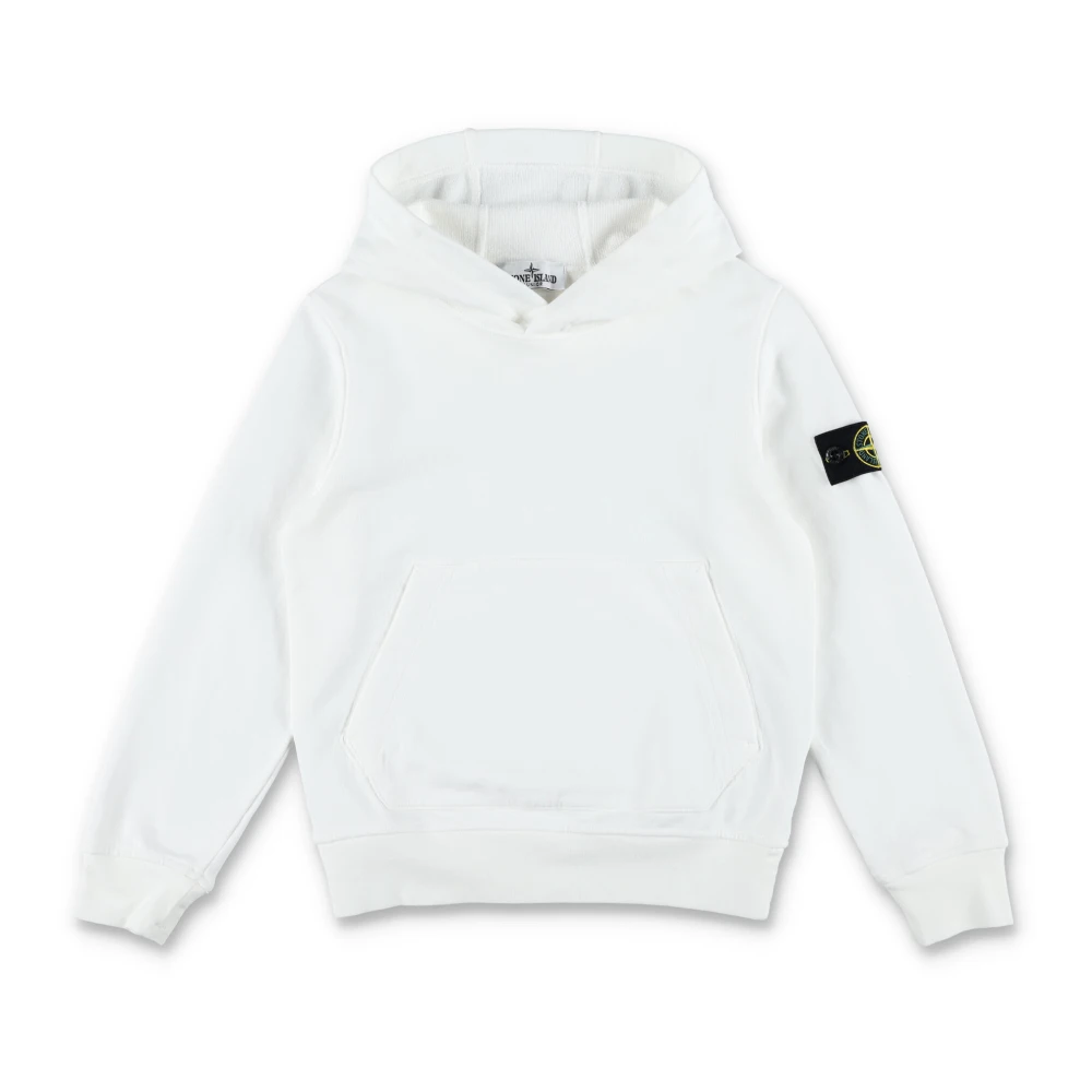 Stone Island Barn Klassisk Hoodie Vit Stickat White, Pojke