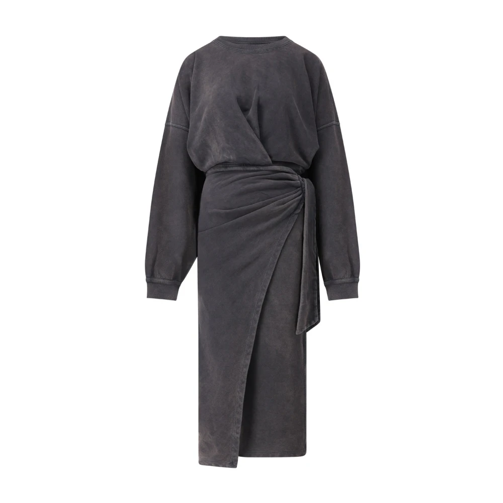 Isabel marant Elegante Gedrapeerde Jurk met Riem Gray Dames