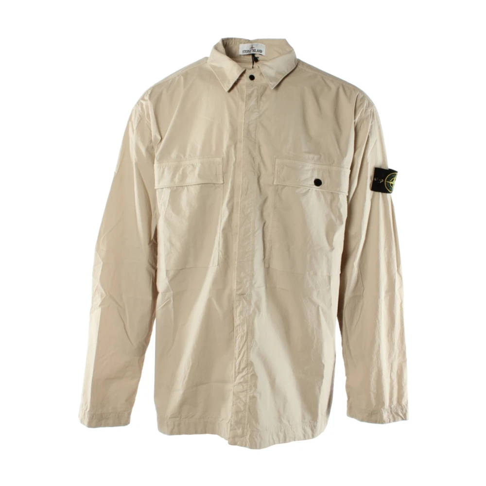 Stone Island Beige Overshirt For Men - Male - Light Jackets - 2XL - Jackets