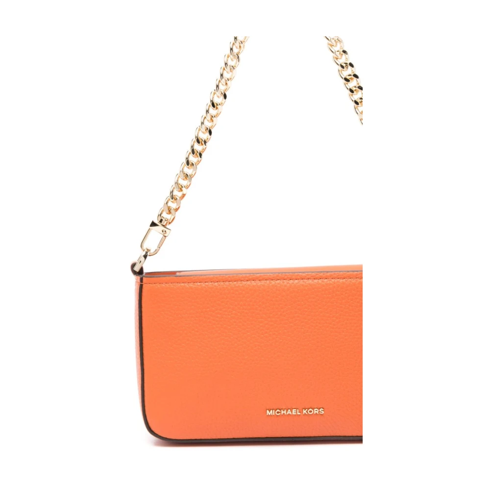 Michael Kors Oranje Leren Schoudertas Orange Dames