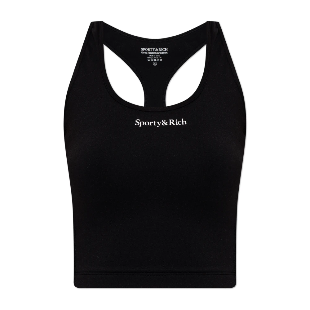 Sporty & Rich Top uit de Core-collectie Black Dames