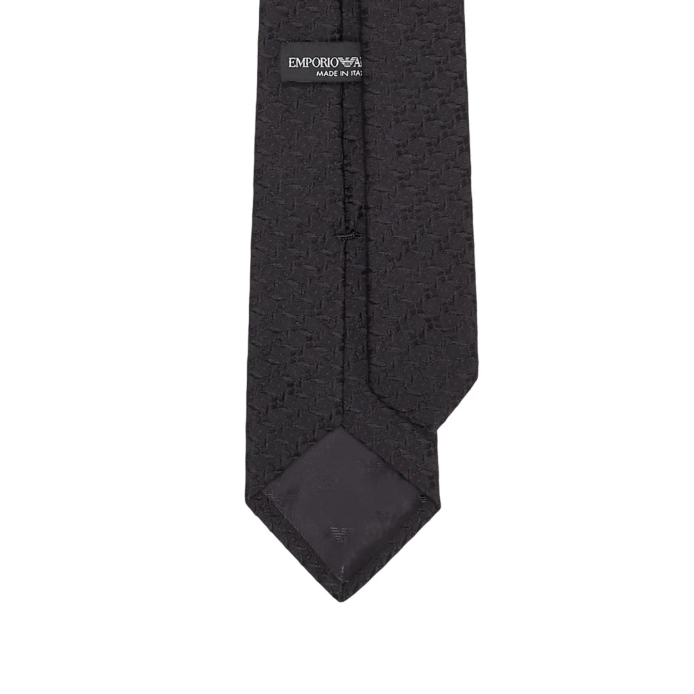 Emporio Armani Zijden Faille Stropdas met Verfijnde Textuur Black Heren