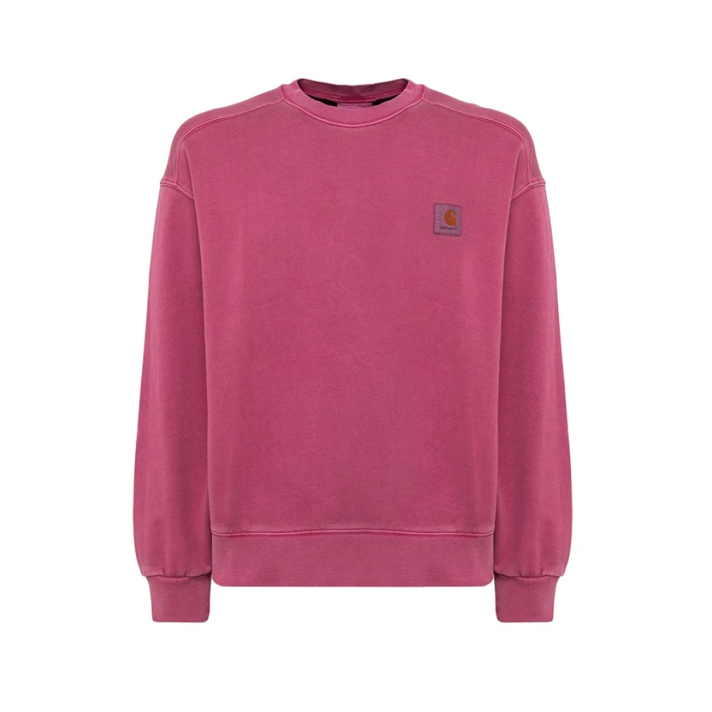 Carhartt WIP Katoenen Sweater met ronde hals Pink Heren
