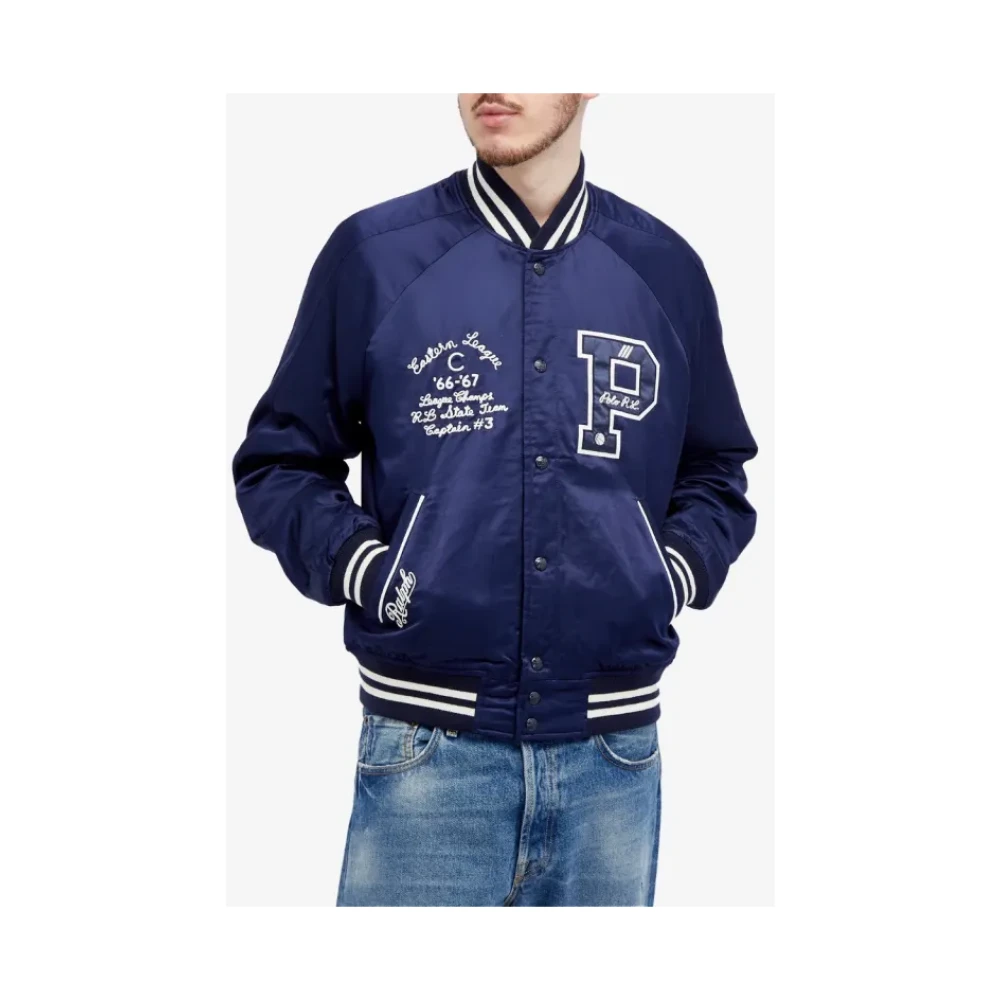 Polo Ralph Lauren Varsity Jacket Aviator Navy Blue Heren