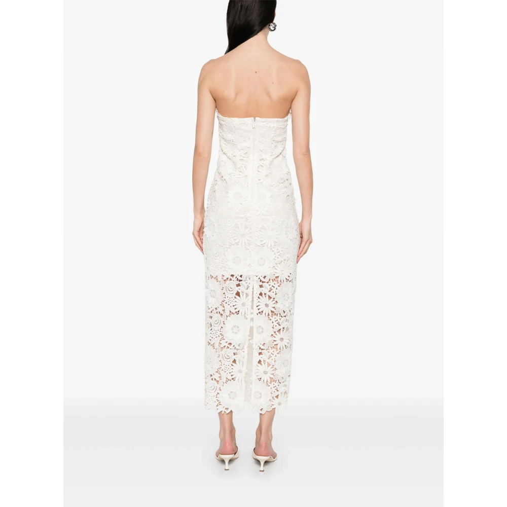 Rotate Birger Christensen Witte Rotate Jurk met Achtersplit White Dames