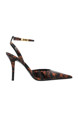 Printed Patent Leather Strappy Pumps
