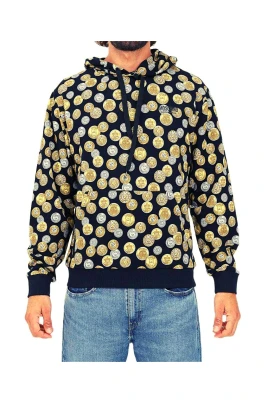 Hoodie med myntkollektionstryck