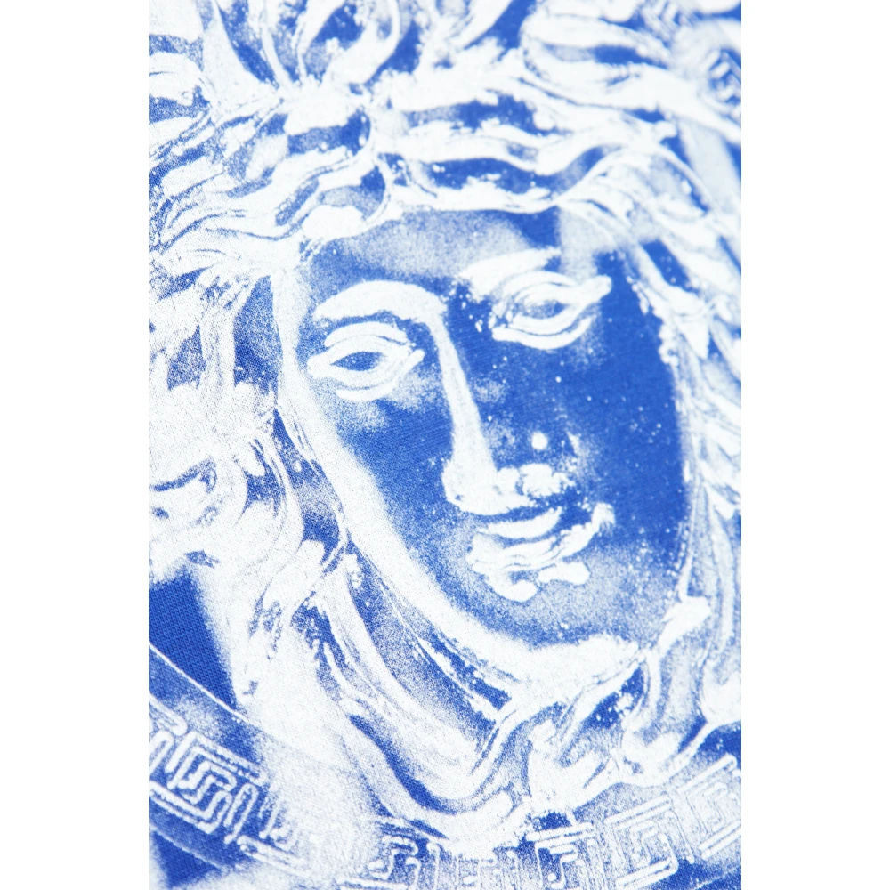Versace T-shirt met bedrukt logo Blue Heren