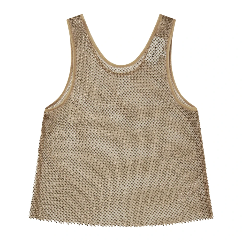 Munthe Elegante Top met Verspreide Steentjes Beige Dames