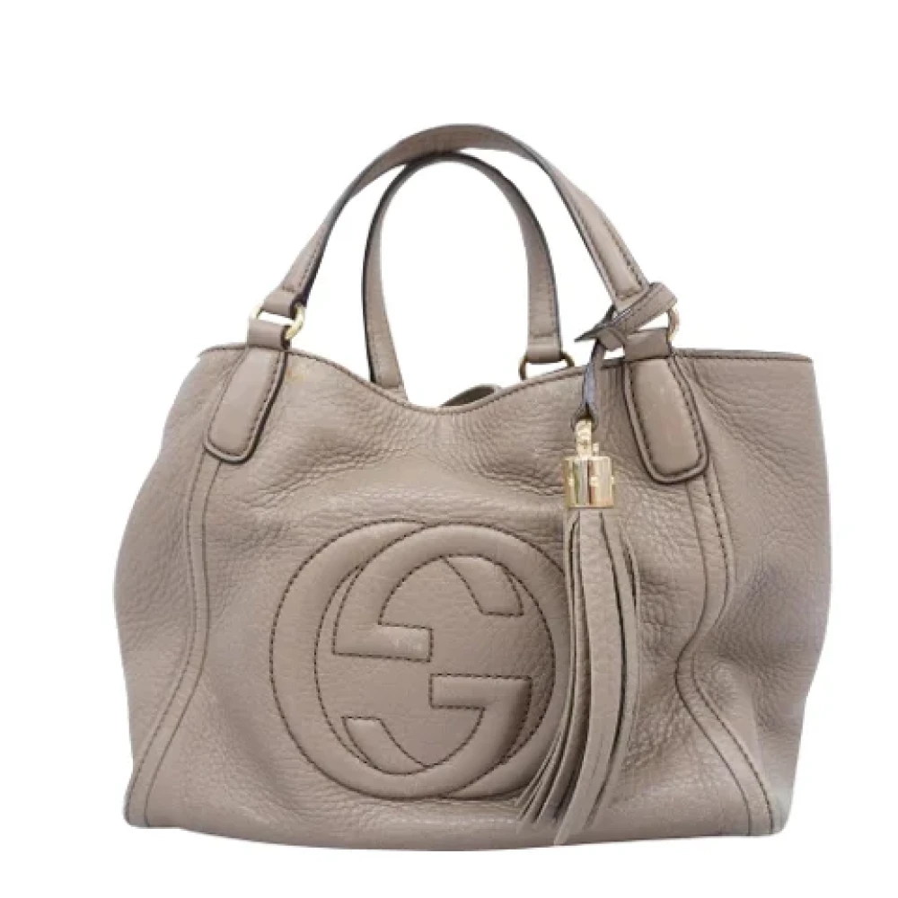 Gucci Vintage Pre-owned Leather totes Gray Dames