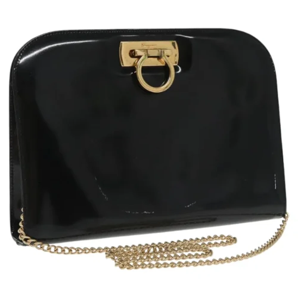 Salvatore Ferragamo Pre-owned Canvas shoulder-bags Black Dames