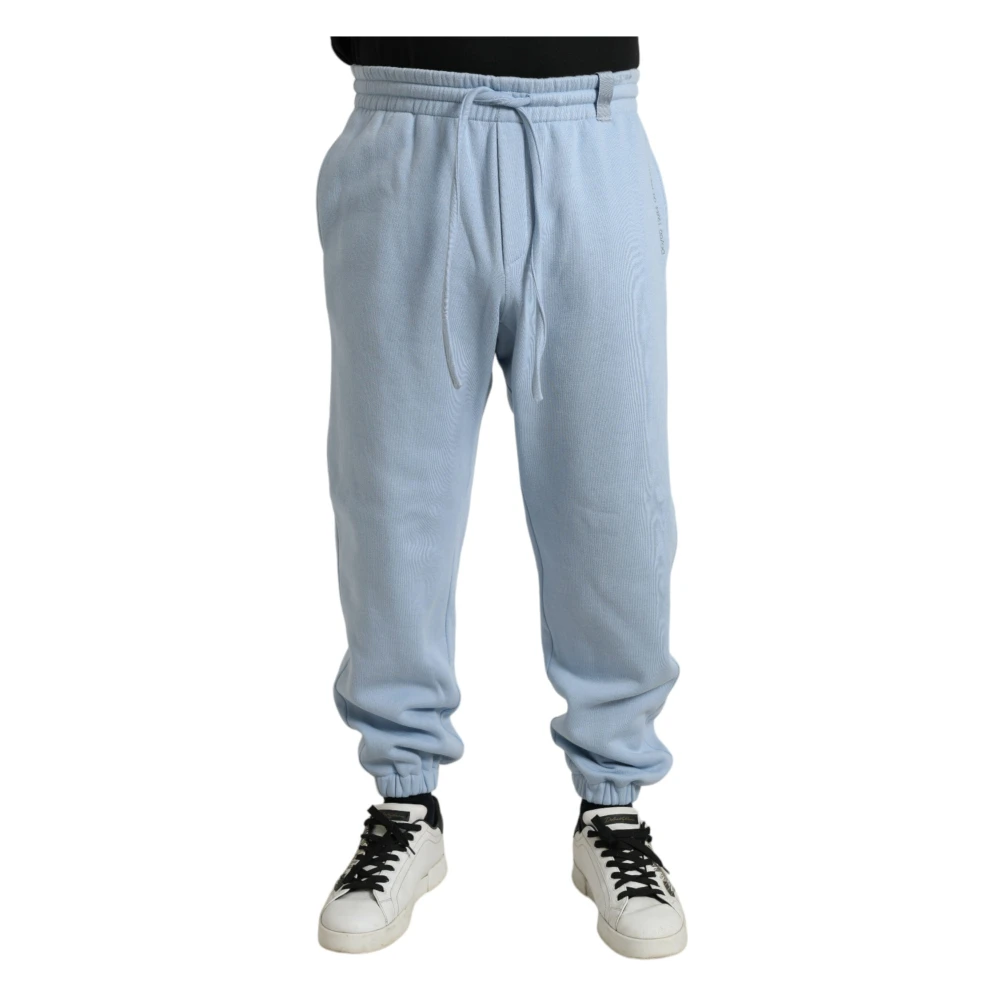 Dolce & Gabbana Men's Blue Sweatpants,, Elegant Light Cotton Blend Joggers Medium