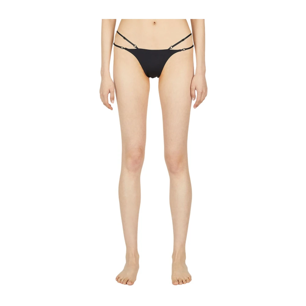 Ziah Women's Black Bikinis, L, Adjustable Strap Bikini Bottoms
