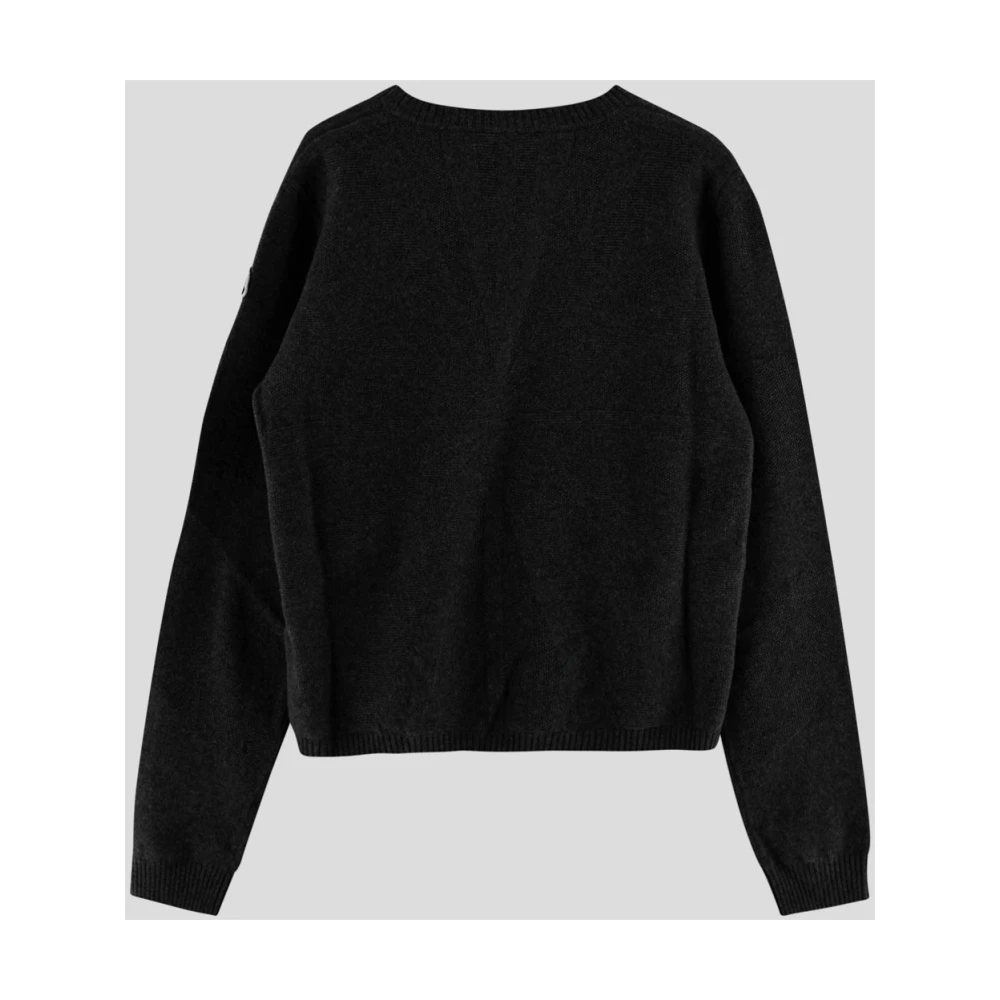 Moncler Katoen Gebreide Biker Sweater Black Heren