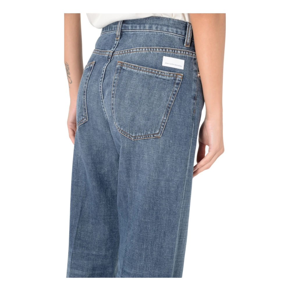 Nine In The Morning Diepe Palazzo Jeans Blue Dames