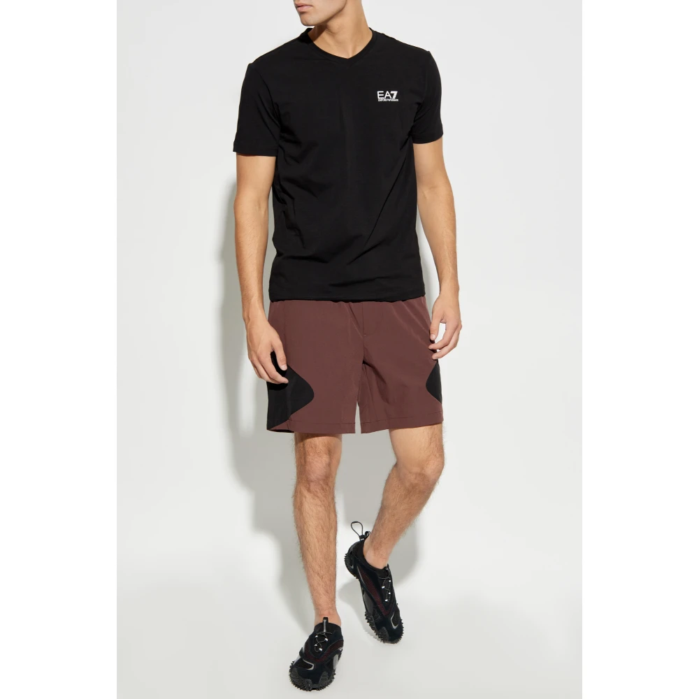 Emporio Armani EA7 V-hals T-shirt Black Heren