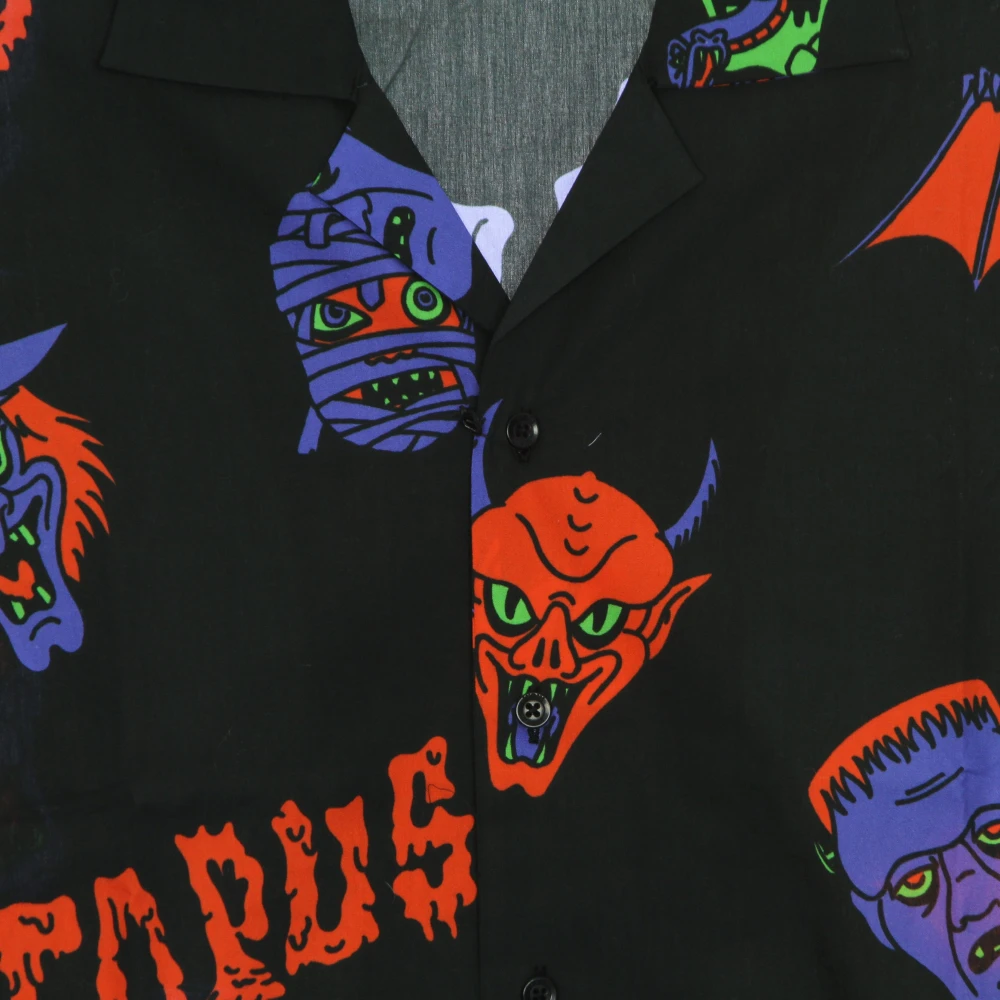 Octopus Halloween Monsters Familie Shirt Zwart Paars Black Heren