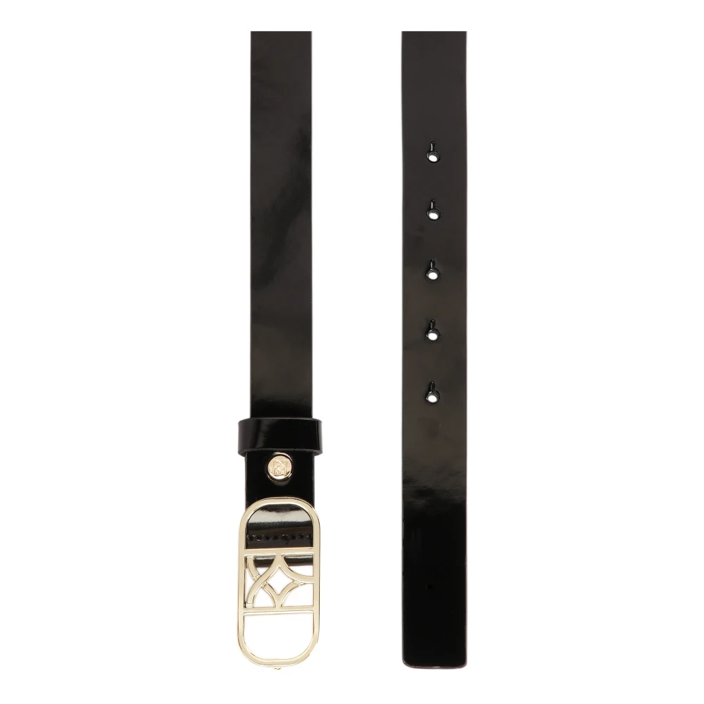 Kazar Gelakte band met een logoed gouden gesp Black Dames