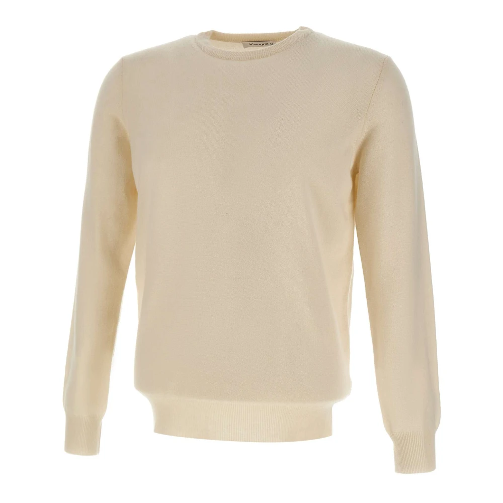 Kangra Men's White Round-Neck Knitwear, 3XL, Crew Neck Jumper