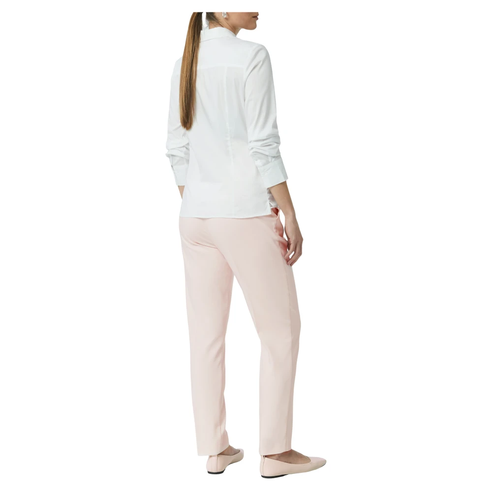 comma Elastische Sigarettenbroek met Plooi Pink Dames