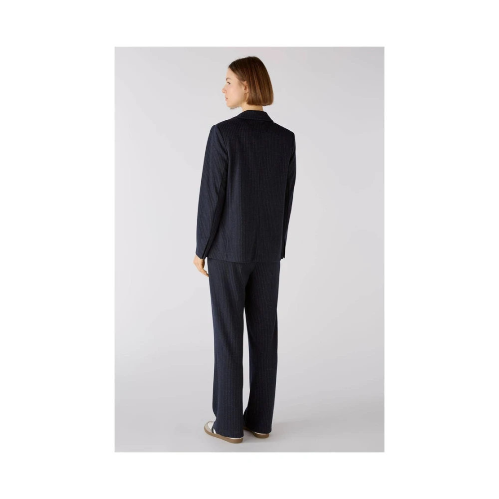 Oui Gestreepte Jersey Blazer Black Dames