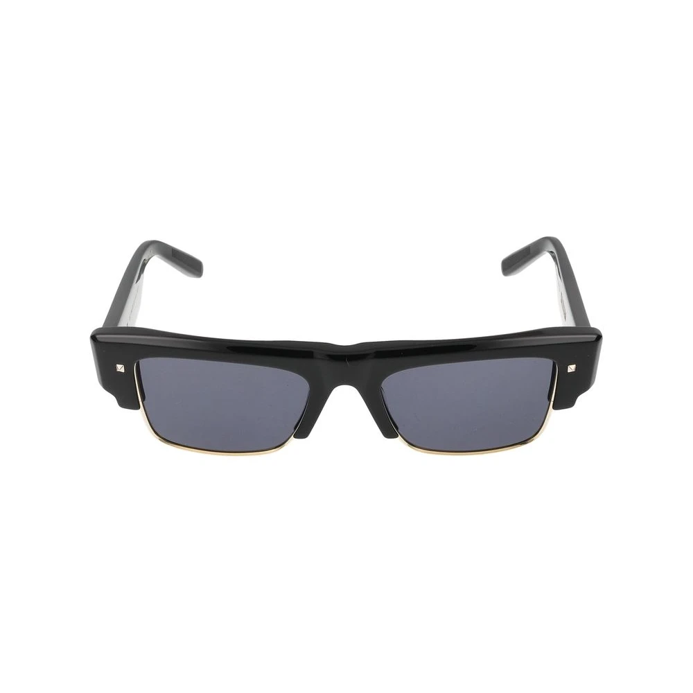 Valentino Unisex Black Sunglasses, 52 Mm, And Gold Sunglasses