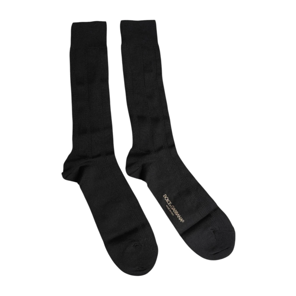 Dolce & Gabbana Men's Black Luxurious Crew Socks - Socks - One Size - Underwear